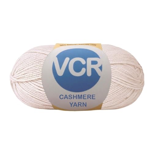 Image of VCR Light Cream Cashmere Knitting Yarn, 100 Grams Hank, 265 Meters Length, Acrylic 75% and Nylon 25%, Soft Crosia Thread for Crochet and Knitting, Suitable for Sweaters, Pullovers and Jackets