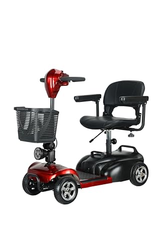iCAN X-02 Portable Mobility Scooter, 120 Kg Capacity, 12.5 Mile Long Range, Removable Battery, UK Regulated, LED Headlight, Removable Basket, CupHolder, User-Friendly Control Panel, Light Weight