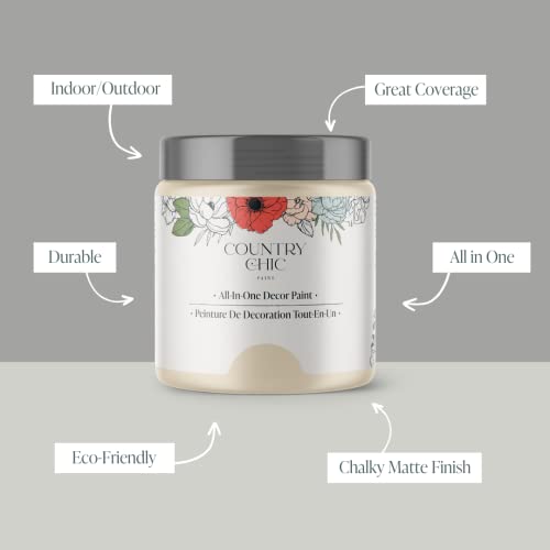Country Chic All-in-One Chalk Paint for Furniture, Cabinets, Home Decor, Eco-Friendly, Matte Finish, Built-In Primer & Top Coat for Wood, Metal - Cheesecake (Off White) - Quart 32 oz (950 ml)
