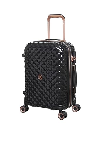 It Luggage Glitzy 21" 8 Wheel Hard CASE Trolley Expandable Spinner, Black, S, Glitzy 21" Hard Shell Carry-On Spinner with 8 Wheels, Expandable