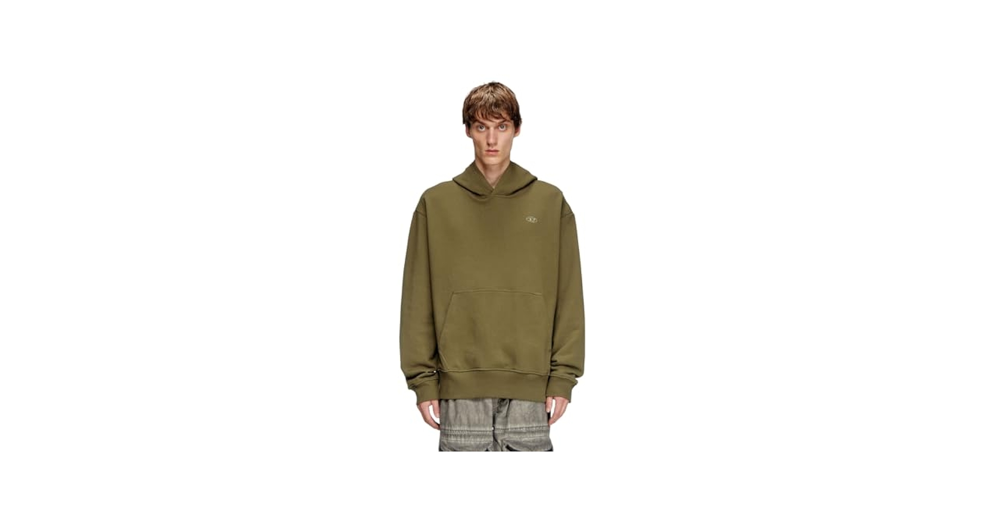 【DIESEL】 S-ROB-MEGOVAL-D A113030GYCJ-5AF Men's Sweatshirt with logo embroidery | Black | Diesel