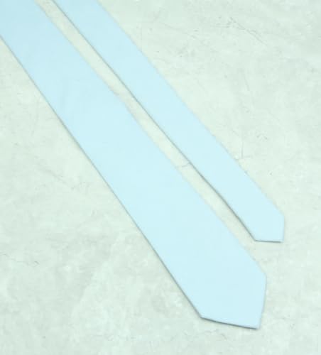 Image of Mens Solid Linen Ties - Slim Pattern Necktie for Men Wedding Groomsmen
