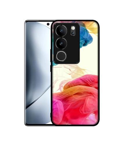 Image of Colored Smoke Design Premium 2D Printed Metal Back Case Cover for Vivo V29 5G / V29 Pro 5G