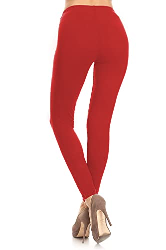 Image of Leggings Depot Women's High Waist Leggings Soft 1 inch Waistband Solid Pants - Regular, Plus, 1X3X, 3X5X