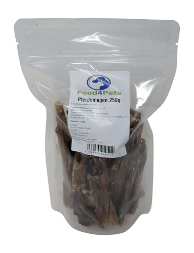Food4Pets Pferdemagen Hundeleckerli 250g - Leckerli aus 100% Pferd für Hunde, verpackt im wiederverschließbaren Beutel