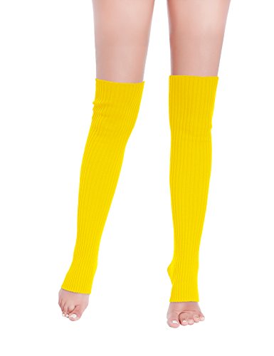 Image of v28 Women Warm Leg Warmers 80s Retro Party Costume Knit Ballet Neon Long Socks