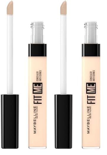 Maybelline New York Abdeckstift, Fit Me! Concealer, Für makellose Haut, Alle Hauttypen, 05 Ivory, 6,8 ml (Packung mit 2)