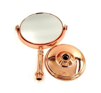 Image of ᵀᴹ Tabletop Double Side Shaving Makeup Vanity Mirror 360 Degree 5X Magnification Beauty Make up Cosmetic Stand for Shaving & Makeup Vanity Bedroom Bathroom Desk (Round Rosegold)