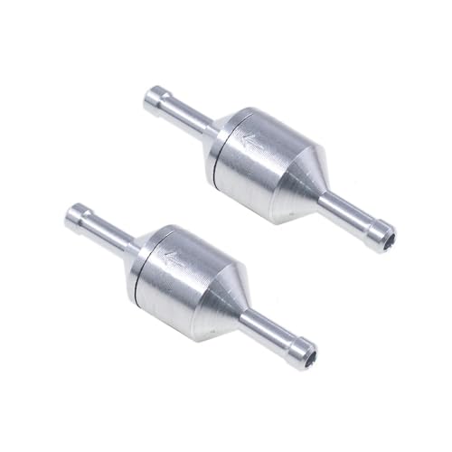 MiJunHD 2 válvulas de combustible unidireccionales de aluminio de 4 mm, válvula de retención antirretorno adecuada para gasolina, diésel, aceite, agua, para carburador de coche, sistemas de baja
