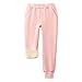 Fleece Sweatpant for Girl Fashion High Waist Elastic Cuffed Thermal Pant Pocket Comfort Casual Lounge Trouser (3-13 Years) Pink