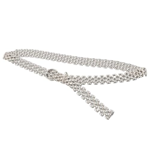 Decorative Belt Belts For Women Cool Gold Silver Waist Chain Belt Decoration Suit Jeans Skirt Girdle Banquet for Country Concert Outfit(Silver)