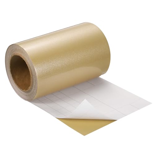 uxcell Wood Grain Tape, 4" x33 Ft Self Adhesive Wood Grain Repair Patch for Baseboards, Doors, Floor Repair, Furniture Home Decor Pearl Champagne