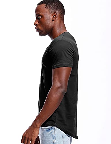 Deep V Neck T Shirt for Men Low Cut Vneck Tee Invisible Tshirt Vee Top Scoop Hem