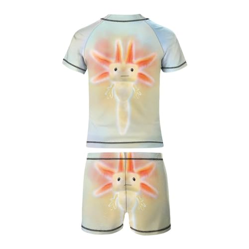 Cute Axolotl CartoonChildren's Swimsuits Boys Two Piece Suit7-9Y（120cm）3