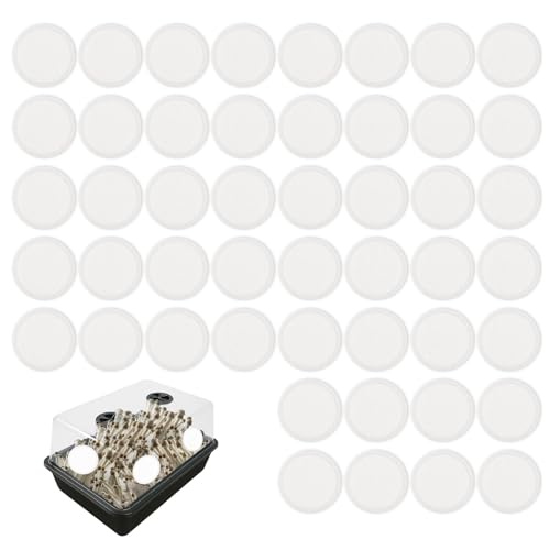 Image of 48pcs 2.5 inch Monotub Adhesive Filter Disks, 0.08in Thick Mushroom Filter Pads Breathable High Temperature Resistant Filtration Patches Replacement Ideal Mushroom Growing Supplies