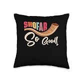 Shofar So Good Hebrew Musical Instrument Gift Shofar So Good | Hebrew Musical Instrument | Jewish Judaism Throw Pillow, 16x16, Multicolor