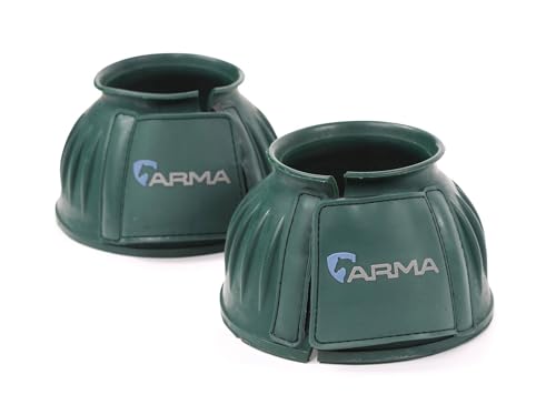Image of Shires Arma Overreach Bell Boots - 6mm Rubber Shock Absorbing Double Touch-Close - Multiple Sizes Green /Full