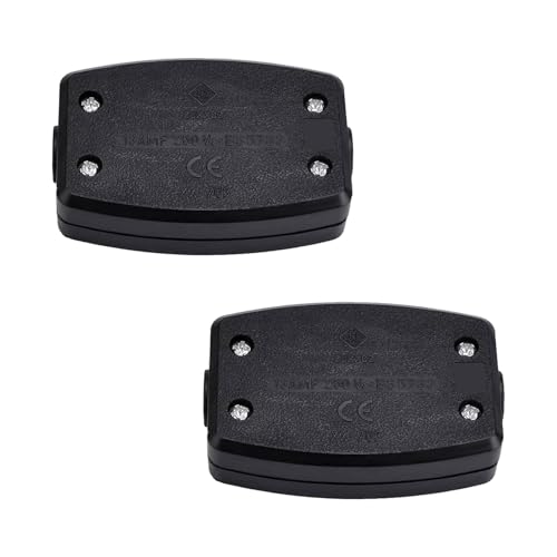2 Pack 3-Terminal Electrical Junction Box, Cable Junction Joiner Box, 13A 250V Flex Connector for 3-Core Cable, Durable PC Housing, for Indoor Lighting, Power Systems Wiring Applications - Black