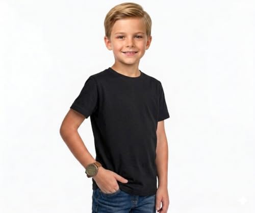 Image of Double F Branded Cotton Bio wash Round Neck Half Sleeve Solid T-Shirt for Boys and Baby