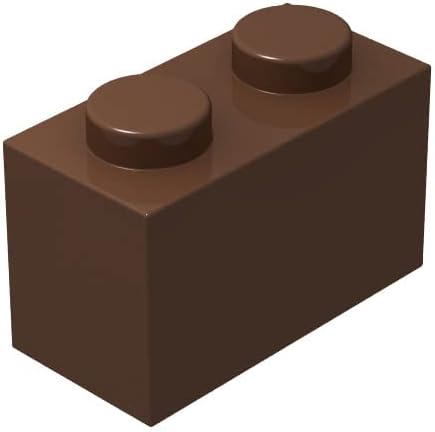 Miniatura 1 de Bloque de ladrillos clásico a granel, ladrillos marrones 1x2, ladrillos de construcción planos 100 piezas, compatible con piezas y piezas de Lego:
