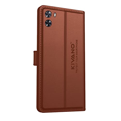 Image of Compatible with Oppo A57 4G (2022) / Oppo A77S / Oppo A77 Flip Cover | Leather Finish | Inside Pockets & Inbuilt Stand | Shockproof Wallet Style Magnetic Closure Back Cover Case