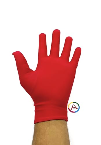 Image of Aone Premium Microfiber Lint Free Red Hand Gloves 1 Pair Anti-Smear /Anti-Fingerprint for Quality Check /Scratch-free Handling for Jewellery /Diamond /Gemstone, Watch Boutique, Sun & Dust Protection