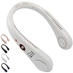 DIY TECH UK - CoolBlast Ultra Light - Portable Neck Fan - Adjustable - Hands Free USB Rechargeable Bladeless Personal Neck Fan - 5 Speeds - Wearable for Sport Travel Home Office Indoor Outdoor - White