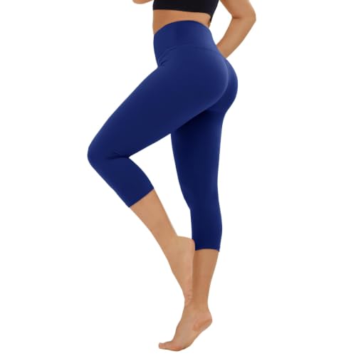 Image of TNNZEET High Waisted Leggings for Women - No See Through Tummy Control Cycling Workout Yoga Pants with Pockets Reg & Plus