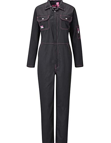 Mono de trabajo para mujer, negro y rosa, por Workkitgirl Rosa negro Large