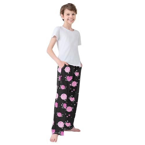 Boys' Pants Pink Planet Star Heart Long Bottoms Jogger Pants Elastic Waist Trousers with Pockets S-XL4