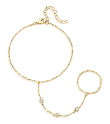 Image of adoyi Gold Bracelets for Women, 14K Gold Plated Stackable Bracelet Stack Set Adjustable Charm Paperclip Chain Cuban Link Layered Waterproof Jewelry Sets Gifts for Womens 6.5 Inch
