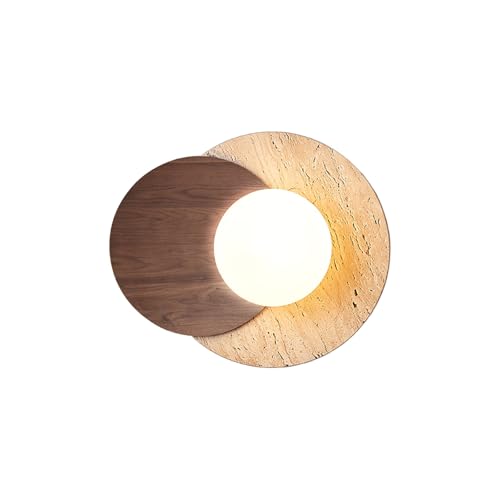 OUUED Modern Minimalist Wall Sconce, Natural Travertine Stone & Solid