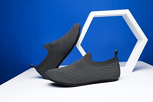 Image of QZKDM Lightweight Slip on Grip Indoor House Slippers Barefoot Non Slip Home Exercise Yoga Shoes for Men Women