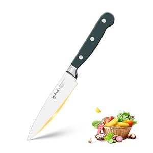 5 Inch Serrated Paring Knife,German 1.4116 Stainless Steel Tomato Knife, Small Kitchen Utility Knife with Abs Handle, Sharp Fruit Knife with Gift Box