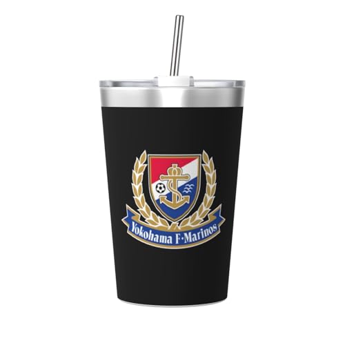 魔法瓶 横浜F・マリノス タンブラー ステンレス製 水筒 マグボトル コーヒーカップ 蓋とストロー付き 真空断熱 保温保冷コップ 二重構造 漏れない 持ち運び 直飲み 子供 通勤 通学 かわいい おしゃれ プレゼント 350ml