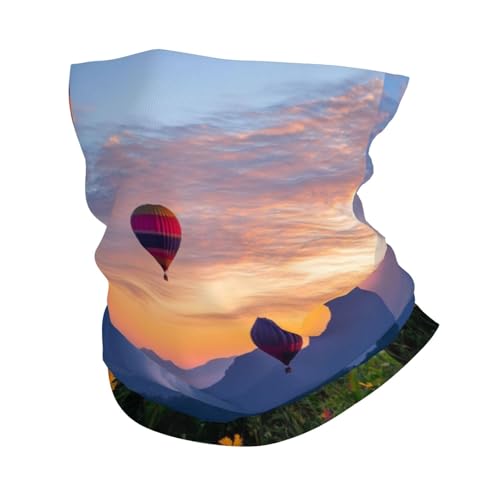 Hot Air Balloons Pattern Neck Gaiter Face Mask Scarf Bandana Head Wrap Uv Protection Balaclava For Sports