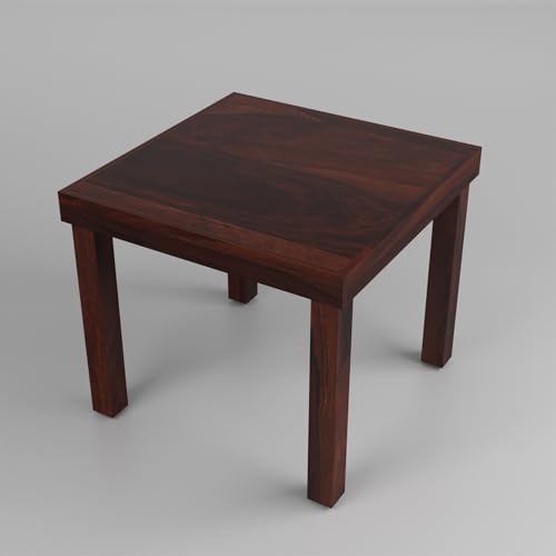 Image of Solid Sheesham Wood 4 Seater Dining Table Set with Cushioned Chairs for Dining Room | Living Room | Home & Office | Hotels Restaurant & Cafe (4 Seater, Walnut Finish)