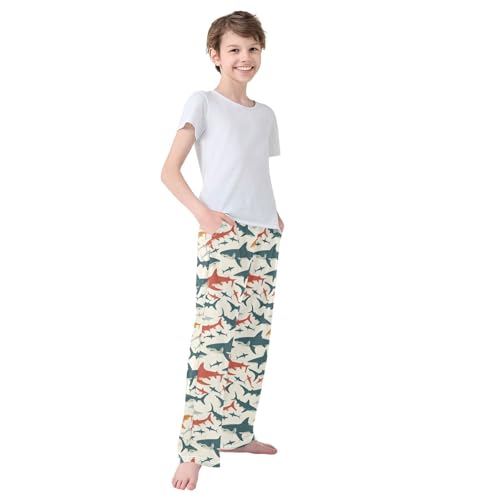 Pajama Bottoms, Pattern Of Sharks Silhouette Sleeping Pant Lounge Wear Pajamas Long Pants Sleepwear 7