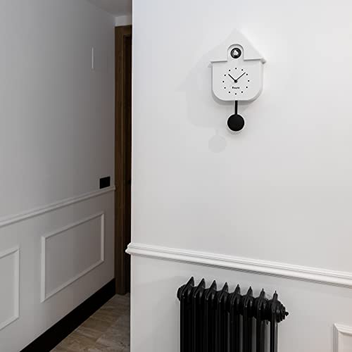 Reloj de pared cucú analógico con péndulo Fisura blanco miniatura 6
