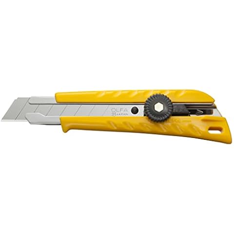OLFA 18mm Heavy-Duty Utility Knife (L-1) - Multi-Purpose Custom Cutting Depth Utility Knife w/Ergonomic Grip Handle & Snap-Off Blade, Replacement Blades: Any OLFA 18mm Blade Cover