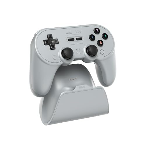 undefined 8BitDo Pro 3 BluetoothコントローラーSwitch/Switch 2用-TMRジョイスティック、交換可能なABXYボタン、プロ仕様のバックボタン、充電ドック、ホールエフェクトトリガー、Windows、Apple、SteamOS、Androidに対応(Gray) の商品画像 1