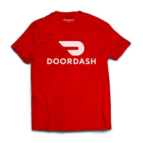 Thread Lightly Door Dash Food Delivery Uniform Short Sleeve Shirt Logo Tshirt Graphic Tee Fast Courier Driver