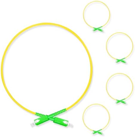 5Pcs 0.5 Meter Fiber Optic Patch Cord SC APC to SC APC, Simplex Single Mode Fiber Cable Jumper OS2 G652D 9/125μm, 1310nm/1550nm LSZH 3.0mm