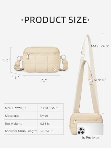 Image of WESTBRONCO Small Crossbody Bags for Women Nylon with Adjustable Strap, Zipper Crossbody Purse, 1L Shoulder Bag for Travel