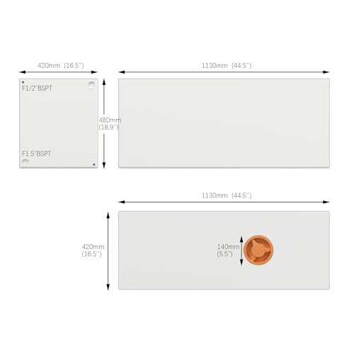 Image of TORVA 60 Gallon Fresh Water Tank, BPA Free Water Tank for Drinking, Cooking, Cleaning, Showering, Portable Water Storage for Campers, Trailers, Motorhomes, RVs (44.5'' x 18.9'' x 16.5'')