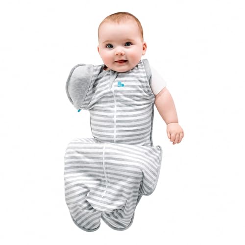 Love to Dream Swaddle UP Transition Bag, Patented Zip-Off Wings, Gently Help Baby Safely Transition from Being Swaddled to arms Free Before Rolling Over, Gray, Large, 19-24 lbs