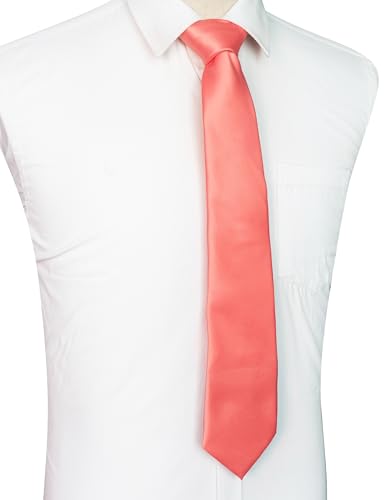 Image of JEMYGINS Solid Color Tie Mens Necktie for Business and Wedding