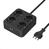 Photo Gallery tessan ciabatta multipresa con usb c, multiprese elettriche con 4 presa italiano e 4 schuko, presa multipla con prolunga 2 metri, ciabatta elettrica con interruttore per casa, ufficio, nero Photo Gallery tessan ciabatta multipresa con usb c, multiprese elettriche con 4 presa italiano e 4 schuko, presa multipla con prolunga 2 metri, ciabatta elettrica con interruttore per casa, ufficio, nero