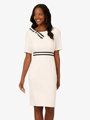Adrianna Papell Women's Crepe Ribbon Short Dress2