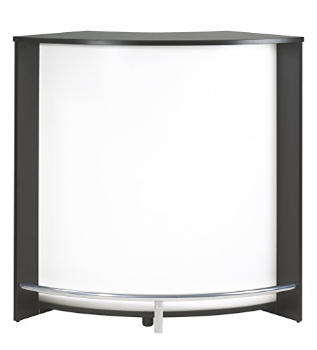 SIMMOB SNACK106NOB Bar, Comptoir de Cuisine, Meuble d&rsquo;accueil Noir-Blanc, Panneaux de Particules de Bois mélaminé, 107 cm